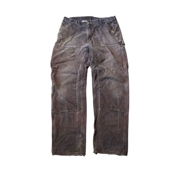 Vintage Carhartt B136 DKB 36X34 Distressed Fading Double Knee Brown Pants - Picture 2 of 8